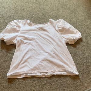 white blouse with puff sleeves